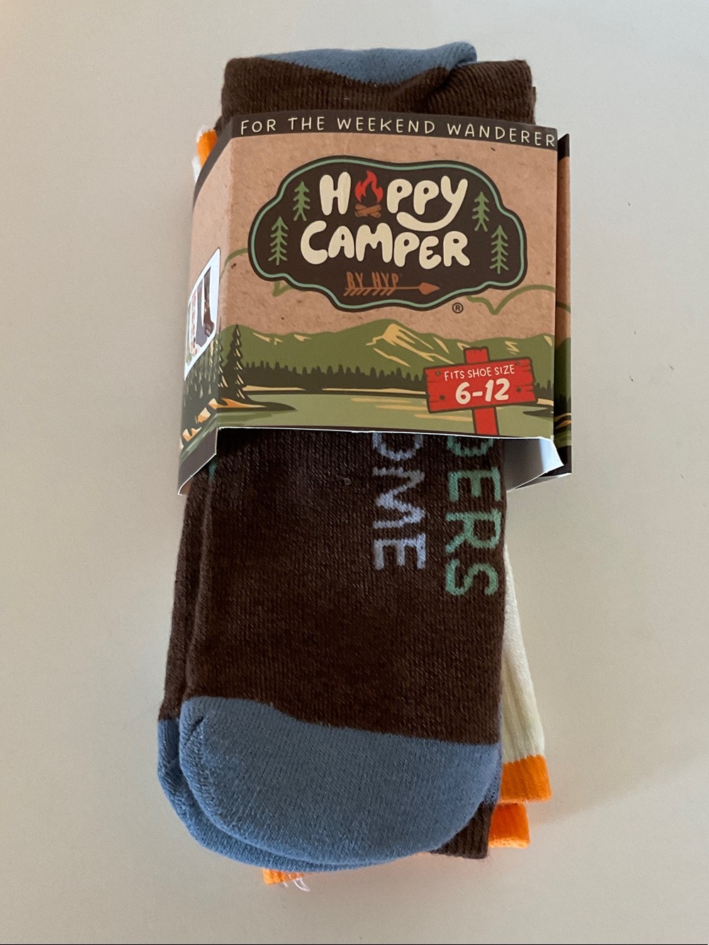 Men's Crew Socks - Brown & Blue fits shoe size 6 to 12